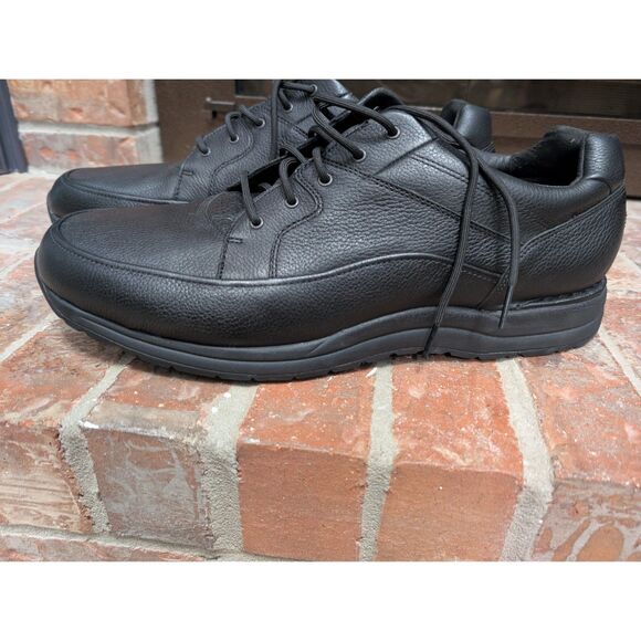 New Rockport Black Leather Edgehill 2 Lace-to-Toe Shoe with Vibram Sole - Picture 1 of 10